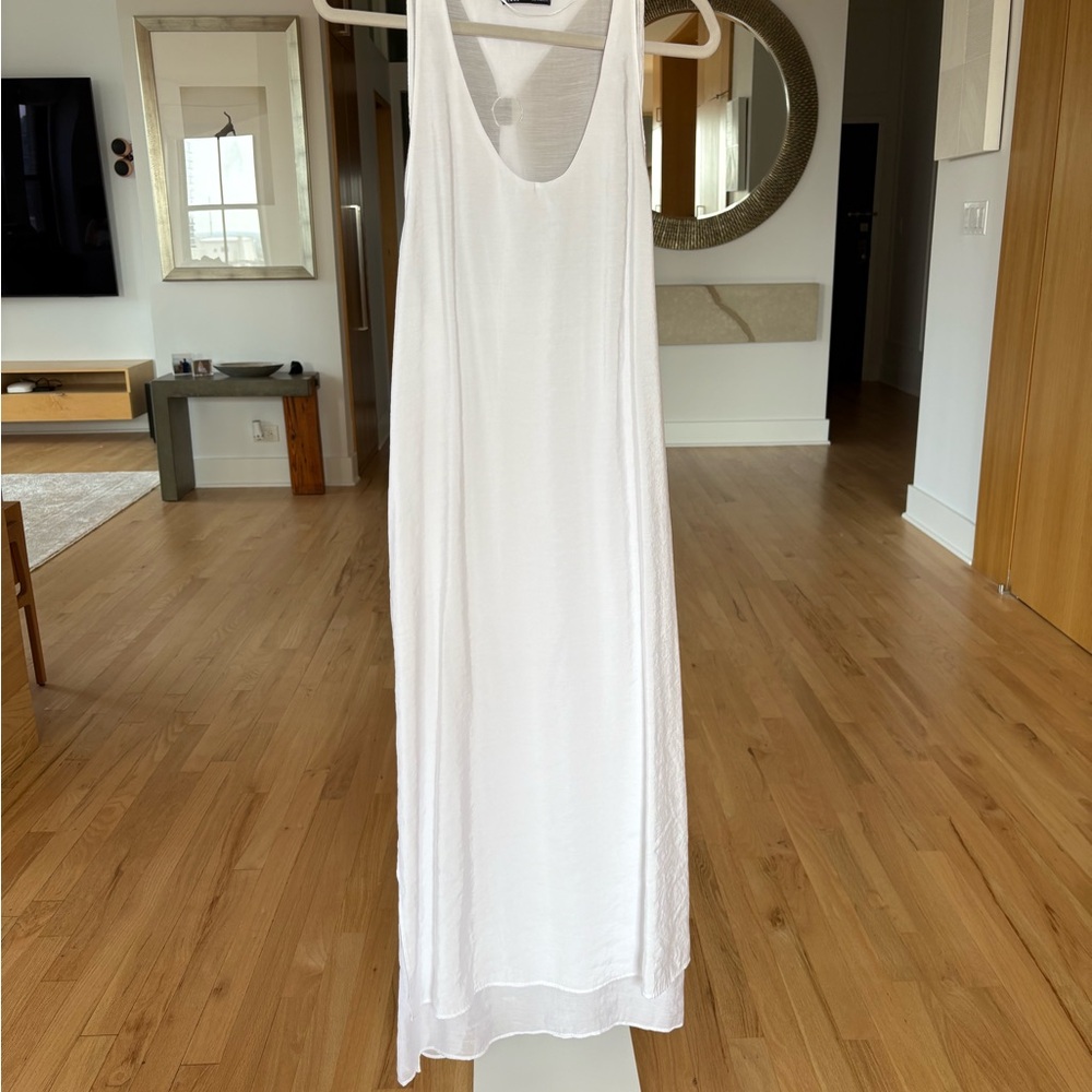Zara White double sheath maxi dress-